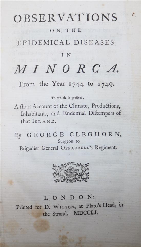 Cleghorn, George - Observations on The Epidemical Diseases in Minorca ...,